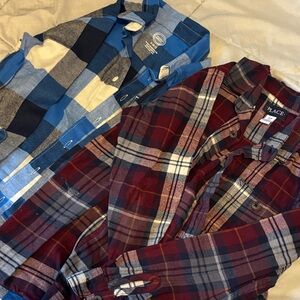 Plaid Flannel Shirt for Boys - Blue and Red